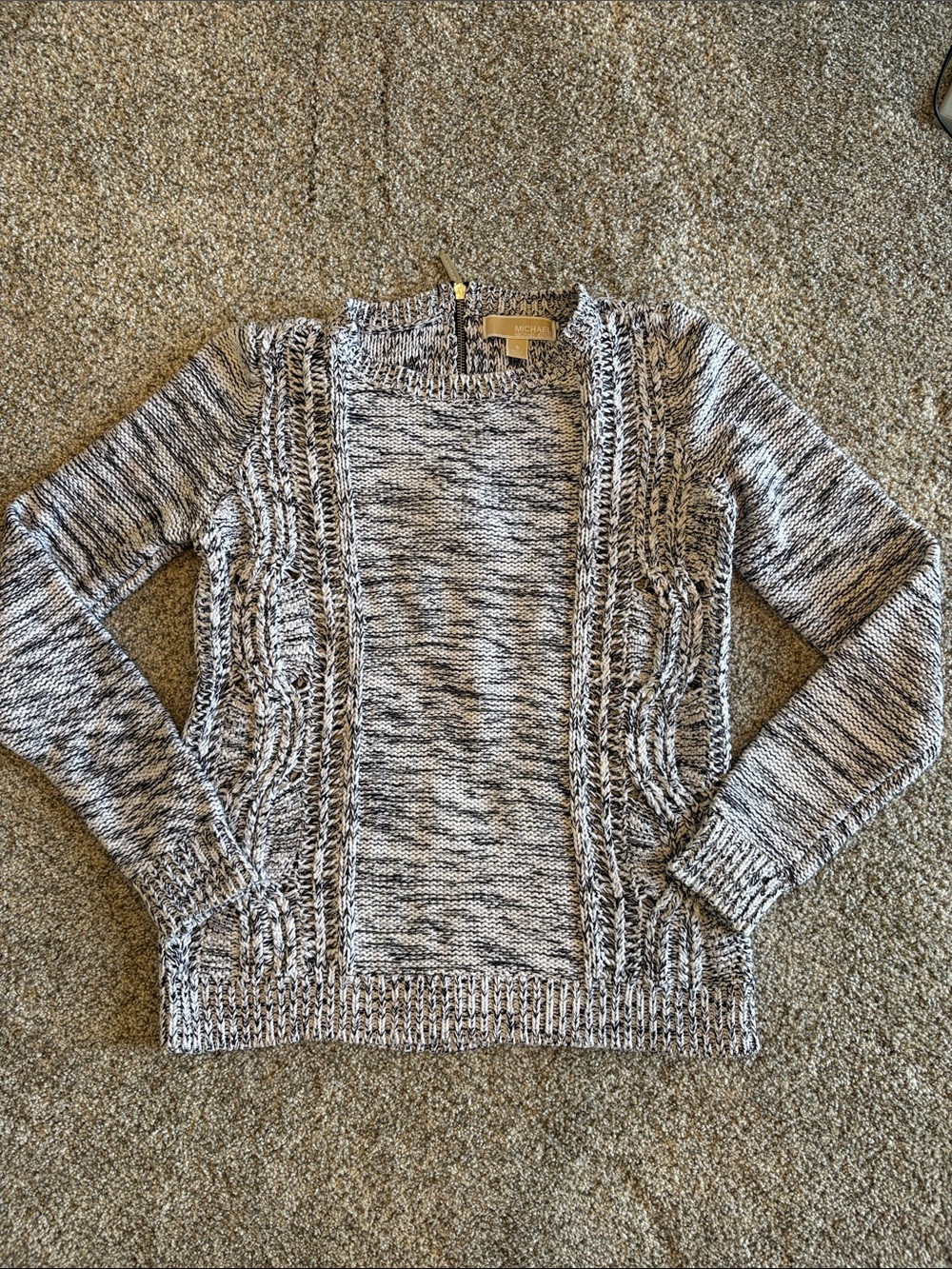 Michael Kors Marled Black & White Knit Sweater - Women size small
